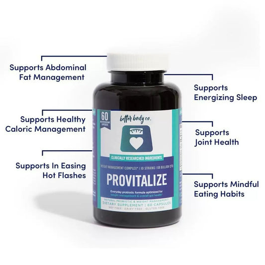 Provitalize Probiotic 68.2 Billion CFU | 10 Strains + Turmeric & Natural Herbs | Weight & Gut Support | 60 Acid-Resistant Capsules - Organic Wellness Hub