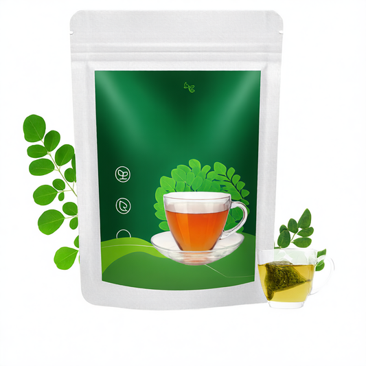 Jiaoming Moringa Leaf Tea Bags 20 Pack | Natural Vegan GMO-Free Herbal Supplement Tea for Energy, Detox & Immune Support