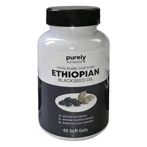 Ethiopian Black Seed Oil 100% Pure Softgels – Set of 3 (180 Softgels) | Natural Antibiotic, Immune & Gut Support | Lab Tested | Organic Wellness Hub