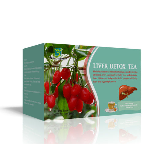 WinsTown Liver Detox Tea - 20 Tea Bags | Fatty Liver & Hyperlipidemia Support with Goji Berry | Natural Herbal Cleanse Tea 50g