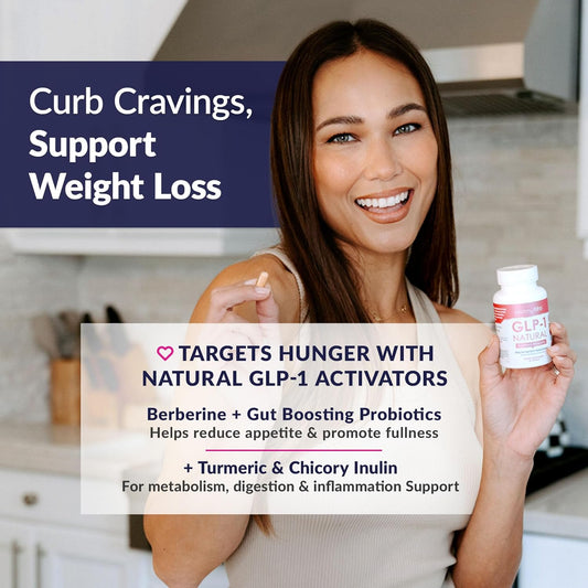 SkinnyFit GLP-1 Natural Slimming Probiotic | Berberine Extract for Appetite Control, Cravings & Healthy Weight Management - 30 Capsules | Organic Wellness Hub