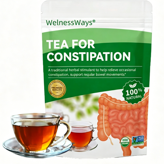 WelnessWays Tea for Constipation 100% Natural Herbal Laxative Tea | USDA Organic, Non-GMO | Supports Regular Bowel Movements & Digestive Relief | Caffeine-Free