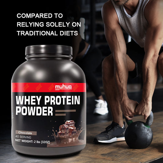 Muhua Whey Protein Powder | Chocolate | 40 Servings | 2 lbs | Muscle Building & Recovery Supplement - Organic Wellness Hub