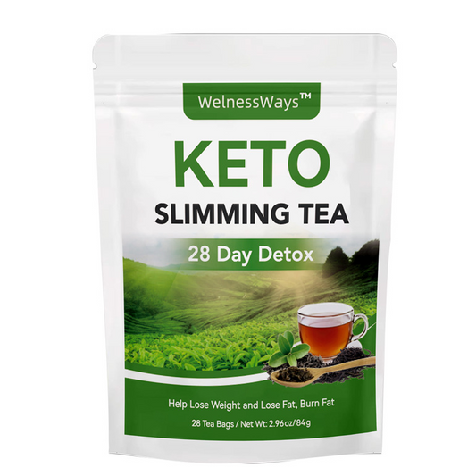 WelnessWays Keto Slimming Tea ? 28 Day Detox | Weight Loss & Fat Burn Herbal Tea | 28 Tea Bags | Natural Body Cleanse & Metabolism Booster | 2.96oz / 84g