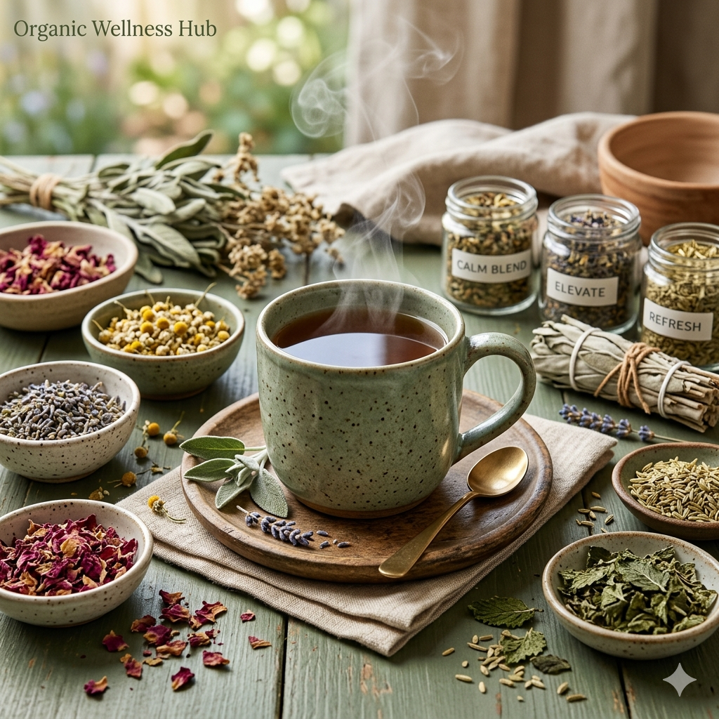 Organic Wellness Hub herbal teas made from natural botanical ingredients for wellness.