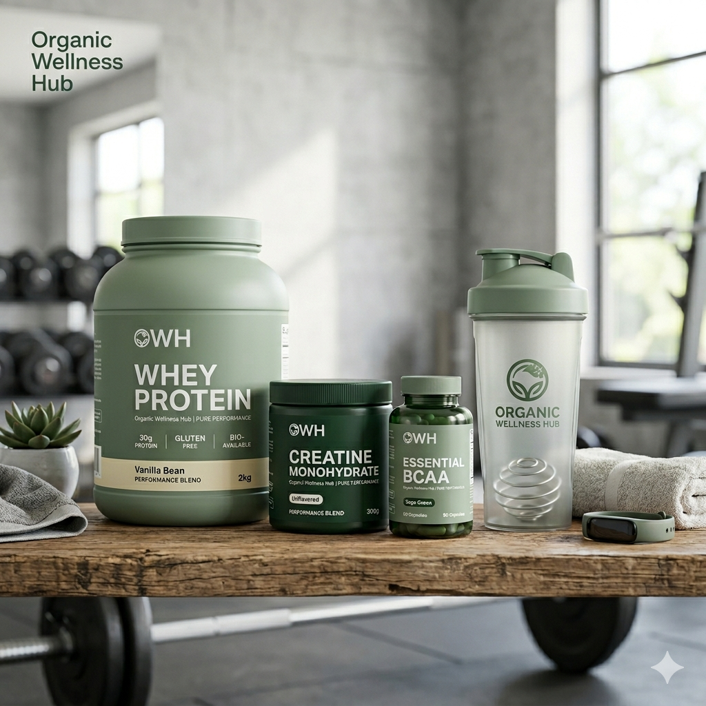 Organic Wellness Hub sports and fitness supplements including protein and performance nutrition products.