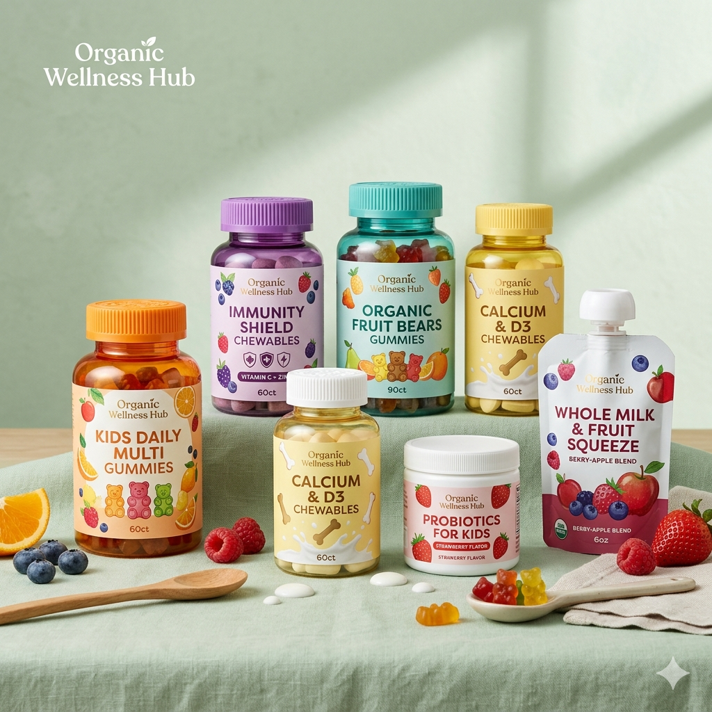 Organic Wellness Hub kids nutrition products for immunity growth and overall child health support.