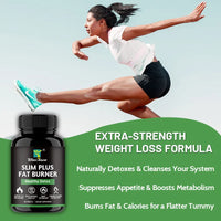 WinsTown Slim Plus Fat Burner 3 Pack Bundle | 180 Tablets | Healthy Detox | Green Tea and Capsimax Pepper Extract | Fat Breakdown | Appetite Suppressant | Metabolism Booster | Non GMO Gluten Free