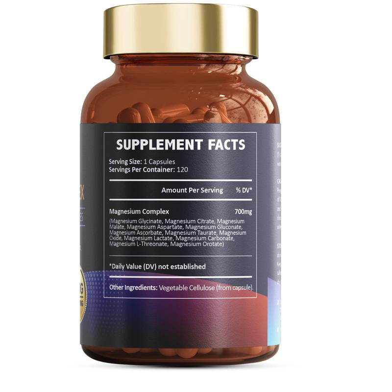 Magnesium 12-in-1 Complex 700mg | 120 Capsules | Organic Wellness Hub