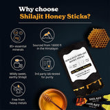 Himalayan Shilajit Honey Sticks - Organic Honey & Fulvic Acid Energy Support | 30 Sticks