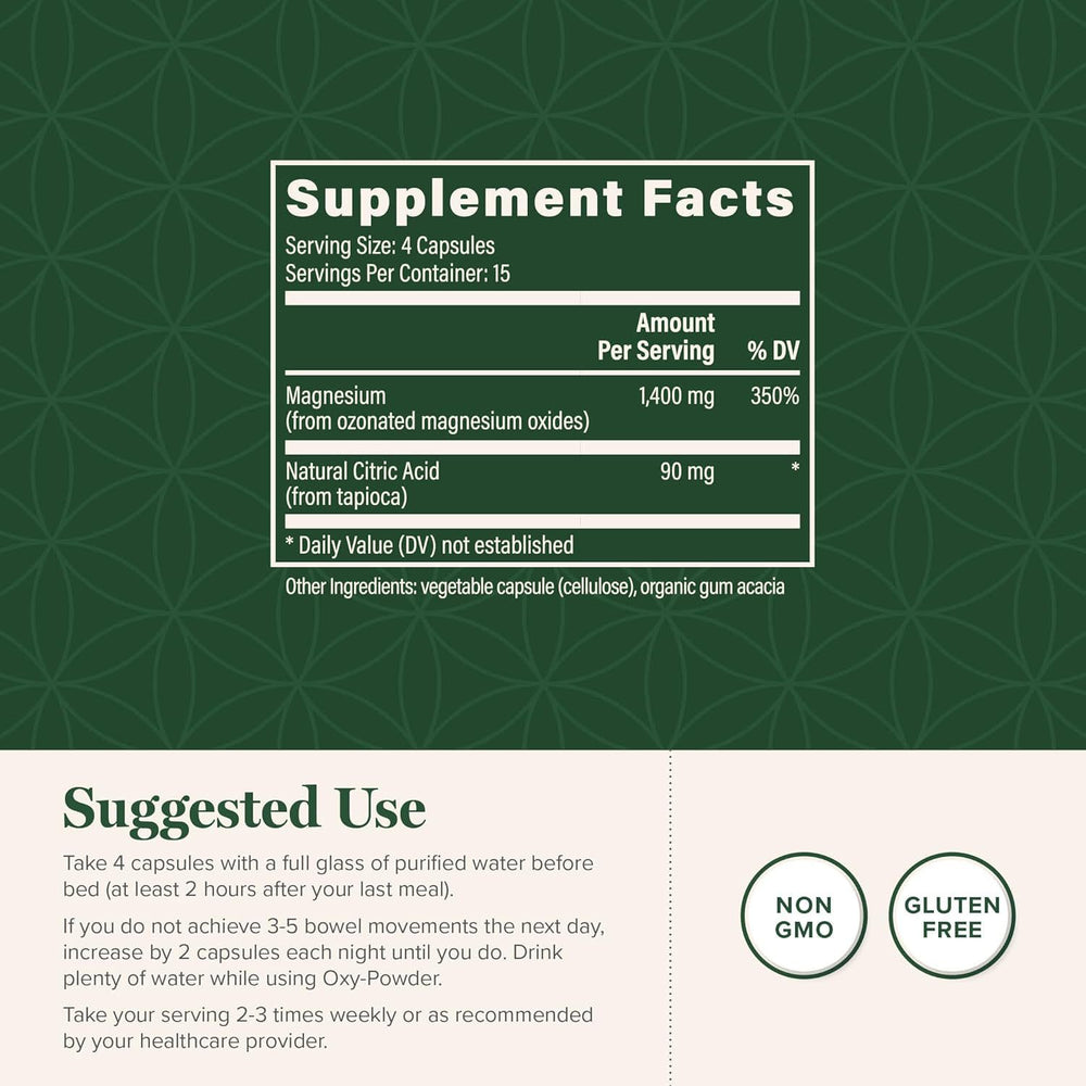 Oxy-Powder Oxygen-Based Digestive Cleanse Capsules | Colon Cleanse & Digestive Support | Organic Wellness Hub