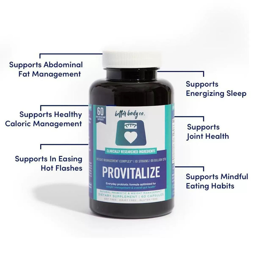 Provitalize Probiotic 68.2 Billion CFU | 10 Strains + Turmeric & Natural Herbs | Weight & Gut Support | 60 Acid-Resistant Capsules - Organic Wellness Hub
