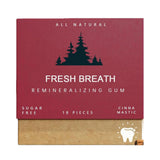 All Natural Fresh Breath Remineralizing Gum | Sugar Free | Mastic Mint | 18 Pieces | Organic Wellness Hub