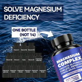 Magnesium Complex 7-in-1 with Vitamin B Complex - High Absorption Magnesium Glycinate, Citrate, Malate & Taurate 60 Capsules | Organic Wellness Hub