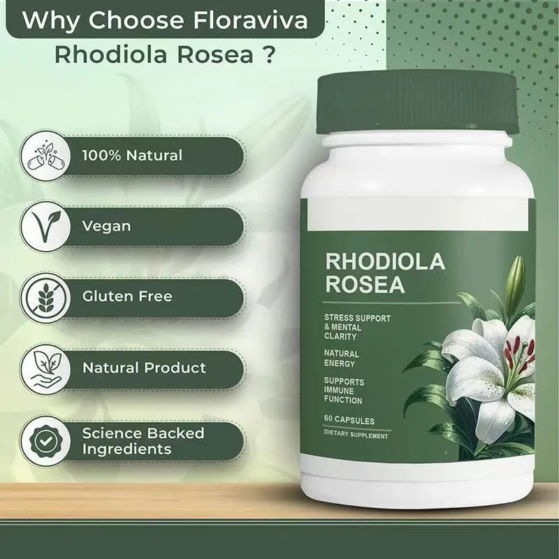 3-Pack Rhodiola Rosea 500mg | Stress, Clarity & Energy Bundle – 180 Vegan Capsules