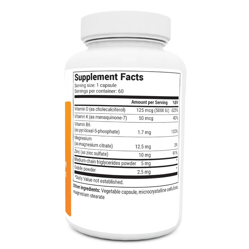 Vitamin D3 K2 5000 IU Supplement | 60 Capsules | Immune Support, Bone Health & Heart Function | Clapp D3 & K2 Formula