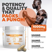 Turkesterone & Tongkat Ali 1000mg | Lean Muscle, Stamina & Recovery - 60 Vegan Capsules