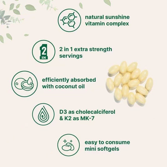 Vitamin D3 K2 10000 IU + 200mcg Supplement | Extra Strength with Coconut Oil | K2 as MK-7 | 180 Softgels | Immune Support | GMO-Free | Gluten-Free | Lab Tested - Organic Wellness Hub