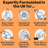 Pre, Pro & Post-Biotic Dog Treats - Triple-Action Gut, Digestion & Immune Support with EpiCor Pets (120 Chews, 300g) | Organic Wellness Hub
