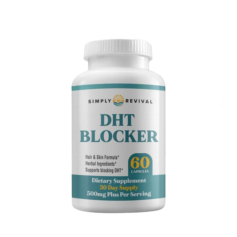 DHT Blocker for Hair Loss - Hair & Skin Formula, Herbal Ingredients, 60 Capsules, 30 Day Supply | Simply Revival