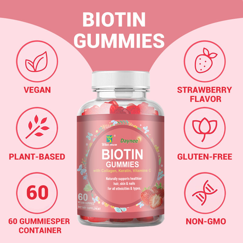 Daynee Biotin Gummies with Collagen & Keratin | Hair Skin Nails