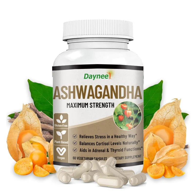 Ashwagandha Maximum Strength - 3 Pack Bundle, 180 Vegetarian Capsules, Stress & Cortisol Support, Vegan | Organic Wellness Hub