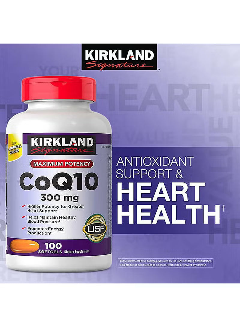 Kirkland Signature CoQ10 300mg 100 Softgels | USP Verified Heart Health & Energy Support | Organic Wellness Hub