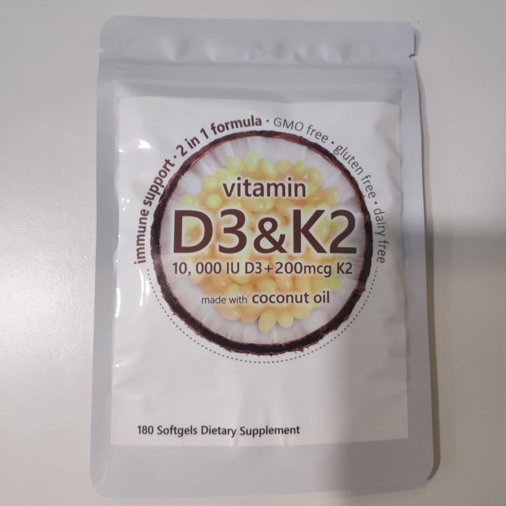 Vitamin D3 K2 10000 IU + 200mcg Supplement | Extra Strength with Coconut Oil | K2 as MK-7 | 180 Softgels | Immune Support | GMO-Free | Gluten-Free | Lab Tested - Organic Wellness Hub