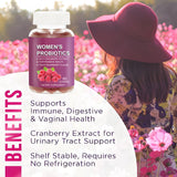 Women's Probiotic Gummies with Cranberry Extract | Feminine Health, UTI & Gut Support | Raspberry Flavor | 60 Count