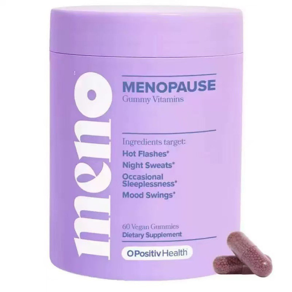 Meno Menopause Gummy Vitamins by O Positiv | Hot Flashes, Night Sweats & Mood Support | 60 Vegan Gummies | Dietary Supplement