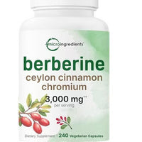 Micro Ingredients Berberine with Ceylon Cinnamon, Chromium & Turmeric - 240 Vegetarian Capsules | Premium Blood Sugar & Metabolism Support Supplement