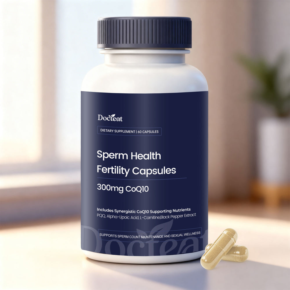 Docteat Sperm Health Fertility Capsules - 300mg CoQ10, PQQ, L-Carnitine & Alpha Lipoic Acid | 60 Capsules | Lab Tested | Organic Wellness Hub