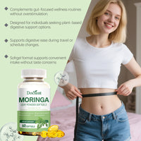 Docteat Moringa Leaf Powder Softgels 60 Caps | 92 Nutrients, Antioxidants, Gut Health & Energy Support Dietary Supplement