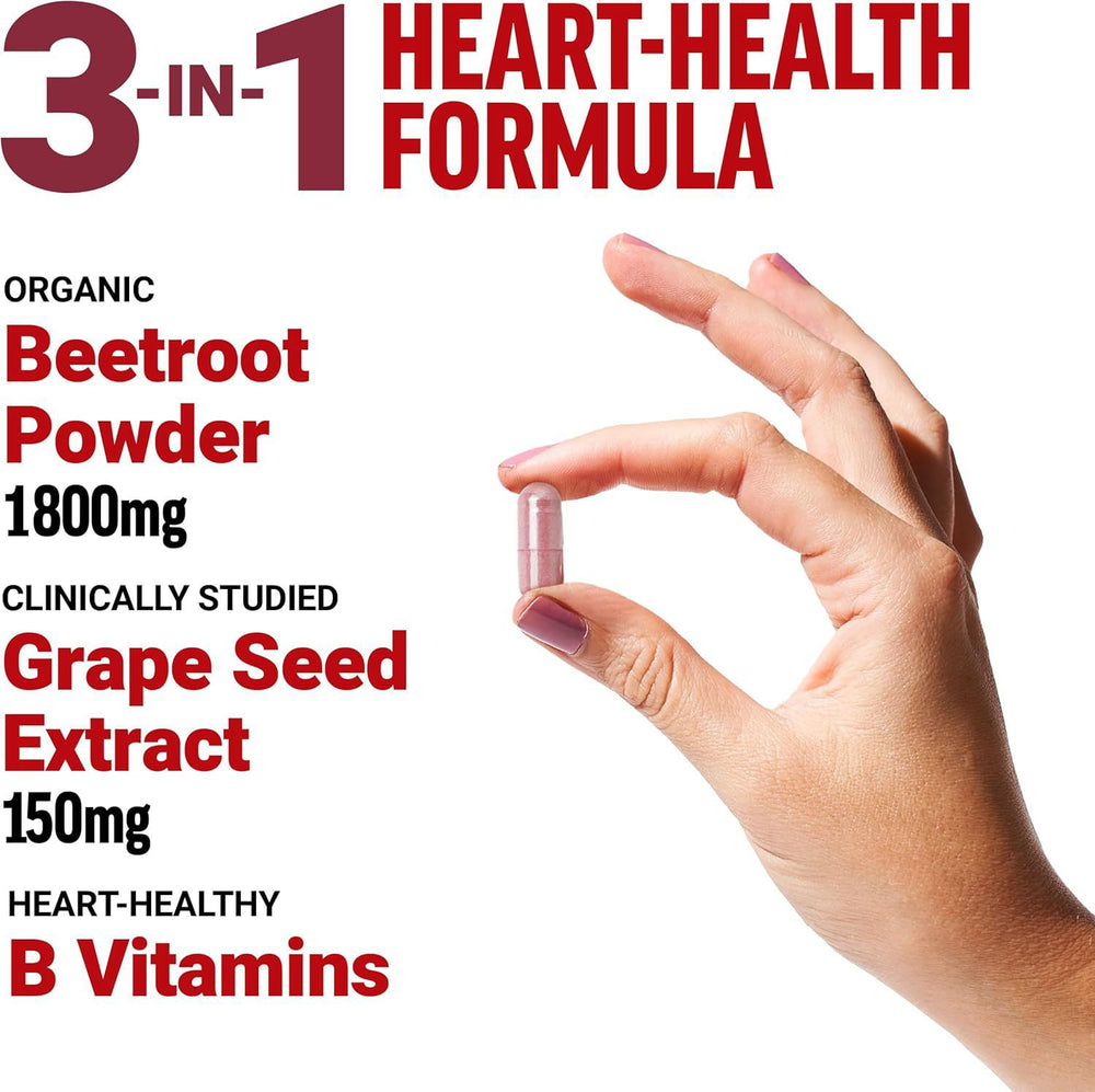 Total Beets 1800mg Beet Root Capsules 90 Veg Capsules | Nitric Oxide, Circulation & Heart Health Support | Organic Wellness Hub