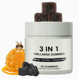 3-in-1 Wellness Gummies | Shilajit, Sea Moss & Ashwagandha | 30 Gummies Dietary Supplement | Organic Wellness Hub