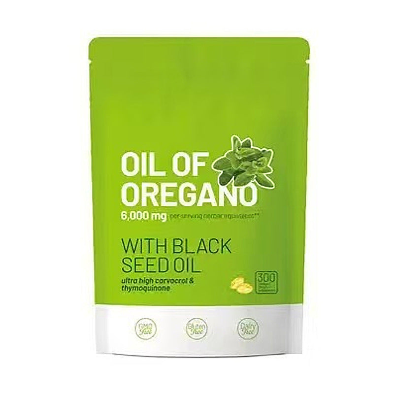 Oil of Oregano 6000mg with Black Seed Oil -Ultra High Carvacrol & Thymoquinone | 300 Softgels | Gluten-Free, Dairy-Free, Lab Tested | Organic Wellness Hub