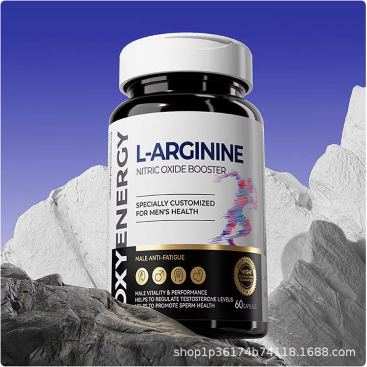 L-Arginine Nitric Oxide Booster for Men | 60 Capsules | Organic Wellness Hub