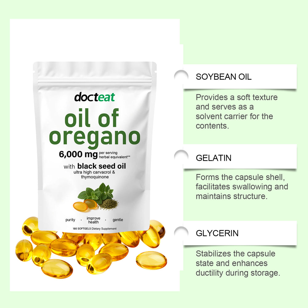 Oil of Oregano 6000mg with Black Seed Oil | 180 Softgels | Organic Wellness Hub