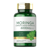 Moringa Complete Green Superfood 6000mg | 60 Quick Release Capsules | Non-GMO, Gluten Free Traditional Herb Supplement