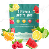 4 Flavors Electrolytes Drink Mix Variety Pack | Zero Sugar Hydration Powder | Lemon Lime, Raspberry, Orange & Watermelon | Organic Wellness Hub