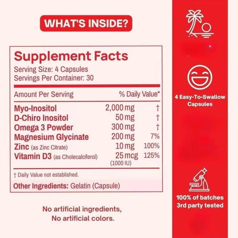 Happy Hormones PCOS Multivitamin with Myo-Inositol & D-Chiro | Women's Hormonal Support | Organic Wellness Hub