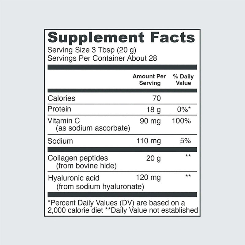 DAZS Collagen Peptides Advanced + Hyaluronic Acid + Vitamin C | 20g Collagen | Skin, Hair, Nails & Joints | Grass Fed | Lab Tested | 567g | Organic Wellness Hub