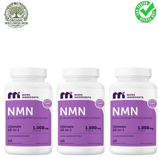 3X NMN 1000mg Ultimate 10-in-1 Supplement | 360 Vegetarian Capsules | Lab Tested | Organic Wellness Hub