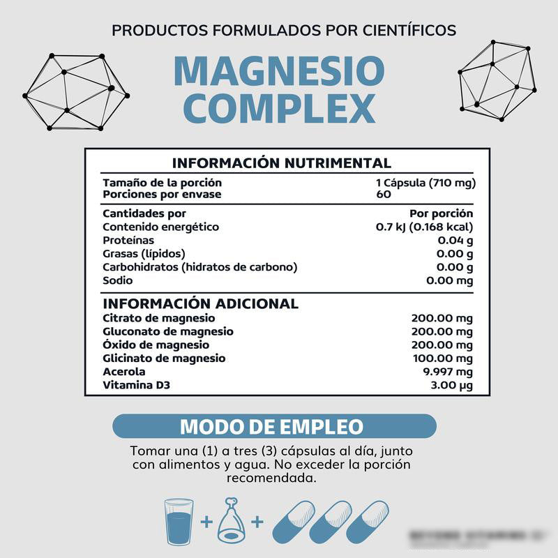 Magnesium Complex 710mg with 4 Magnesium Forms | 180 Capsules | Organic Wellness Hub