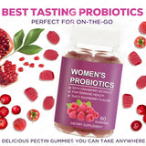 Women's Probiotic Gummies with Cranberry Extract | Feminine Health, UTI & Gut Support | Raspberry Flavor | 60 Count