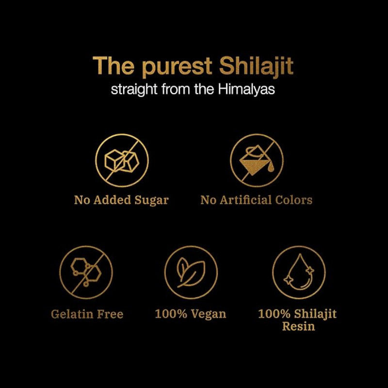 Pure Himalayan Shilajit Gold Gummies 3000mg with KSM-66 Ashwagandha & Black Musli | Organic Wellness Hub
