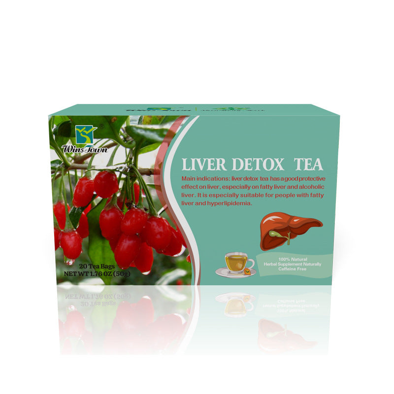 WinsTown Liver Detox Tea - 20 Tea Bags | Fatty Liver & Hyperlipidemia Support with Goji Berry | Natural Herbal Cleanse Tea 50g