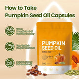 Pumpkin Seed Oil Softgels 1000mg | 2-in-1 with Saw Palmetto | 300 Softgels Cold Pressed | Soy Free, Gluten Free, Dairy Free, GMO Free - Organic Wellness Hub