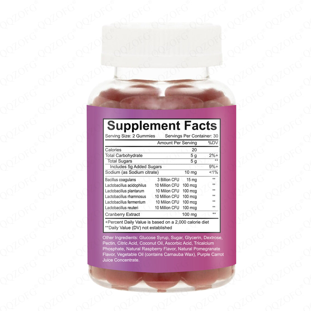 Women's Probiotic Gummies with Cranberry Extract | Feminine Health, UTI & Gut Support | Raspberry Flavor | 60 Count