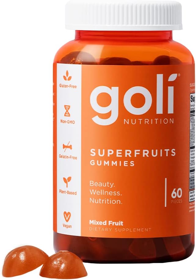 Goli Superfruits Gummies 3-Pack | Gluten-Free, Vegan, Non-GMO Beauty & Wellness Supplement — 180 Pieces